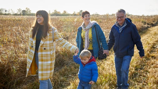 Visitors walking at Wicken Fen National Nature Reserve, Cambridgeshire